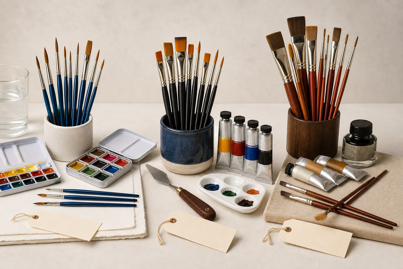 Kit disegno e pittura con pennelli, colori e carta